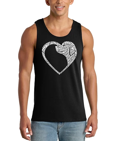 La Pop Art Men's Woof Heart Graphic Tank Top