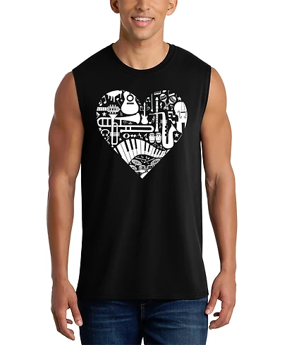La Pop Art Men's City Skyline Heart Typography Design Tank Top