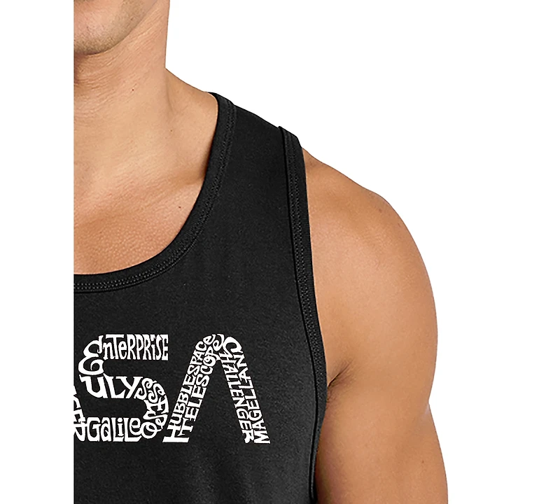 La Pop Art Men's Nasa Logo Typography Graphic Tank Top