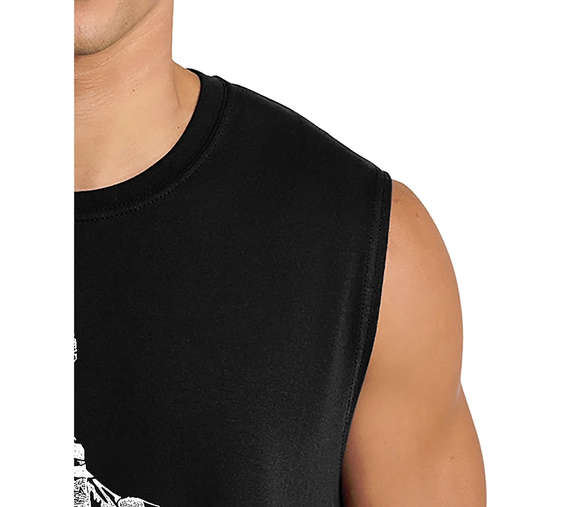 La Pop Art Men's T-Rex Dinosaur Typography Graphic Tank Top