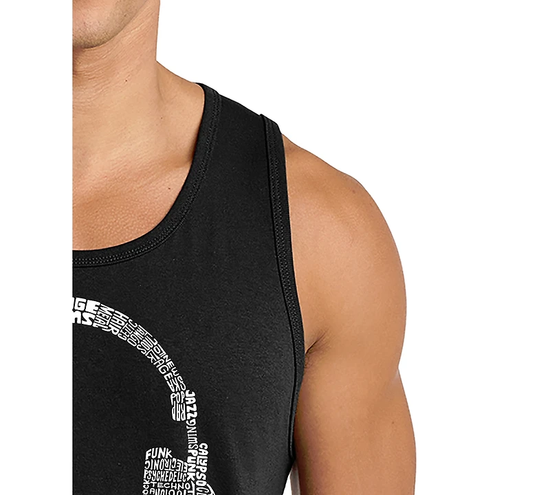 La Pop Art Men's Headphone Word Tank Top