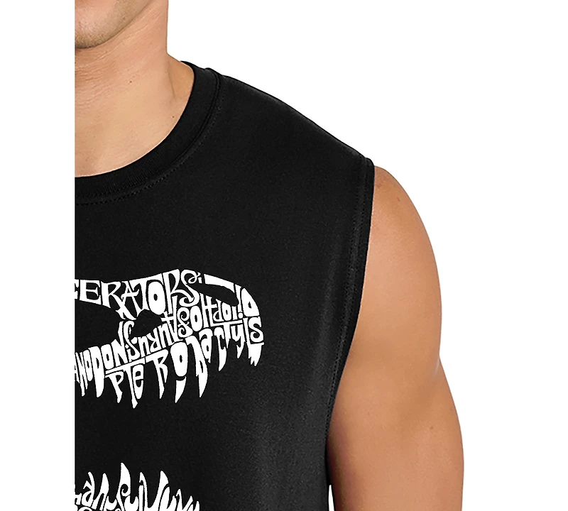 La Pop Art Men's T-Rex Skull Graphic Tank Top