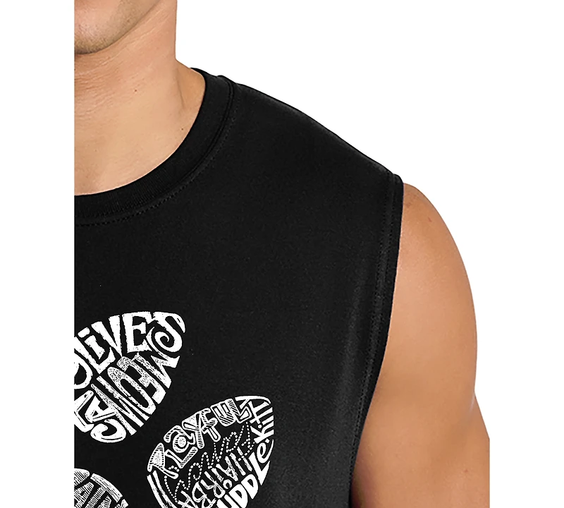 La Pop Art Men's Paw Print Typography Graphic Tank Top