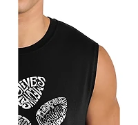 La Pop Art Men's Paw Print Typography Graphic Tank Top