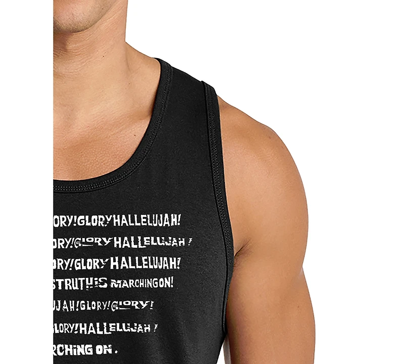 La Pop Art Men's American Flag Inspirational Quote Typography Graphic Tank Top