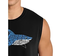 La Pop Art Men's Shark Typography Graphic Tank Top