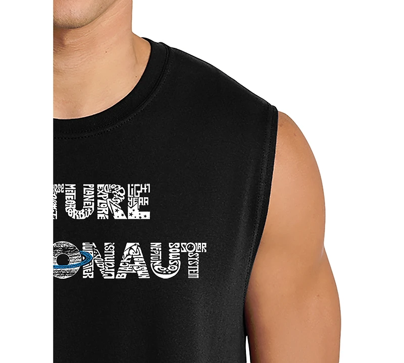 La Pop Art Men's Future Astronaut Typography Graphic Tank Top