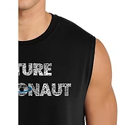 La Pop Art Men's Future Astronaut Typography Graphic Tank Top