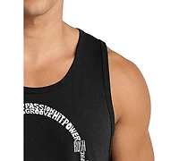 La Pop Art Men's Full Headphones Music Word Graphic Tank Top