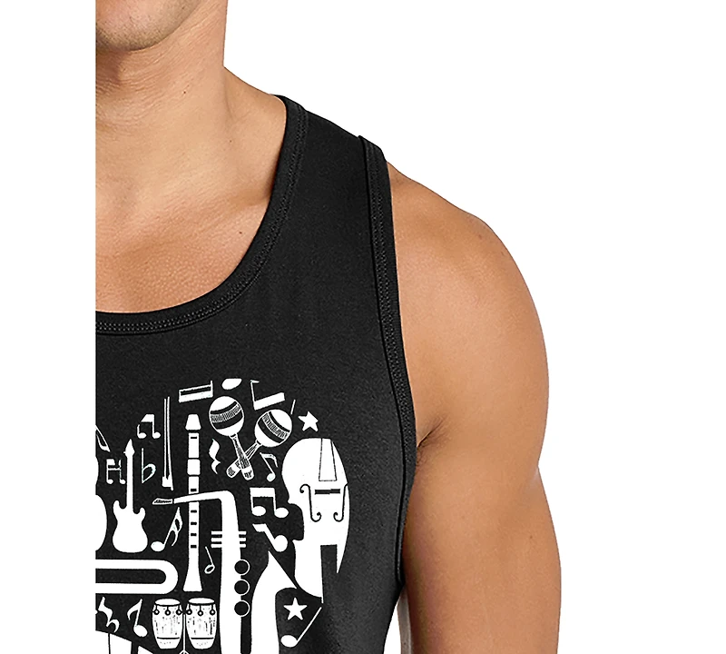 La Pop Art Men's Music Instruments Print Tank Top