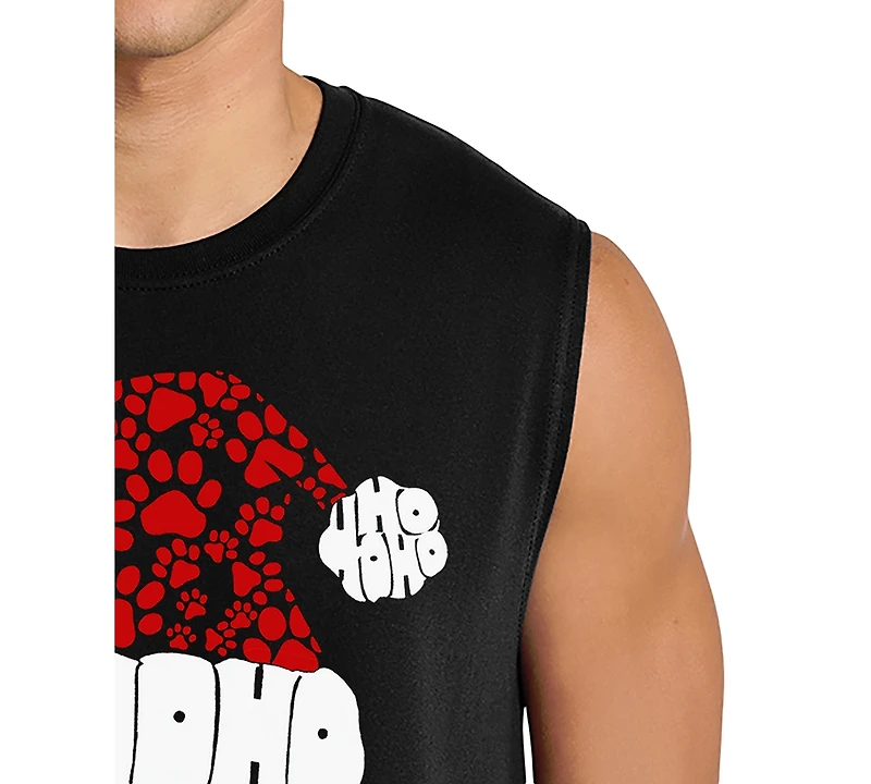 La Pop Art Men's Santa Hat Word Graphic Tank Top