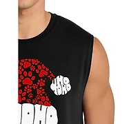 La Pop Art Men's Santa Hat Word Graphic Tank Top