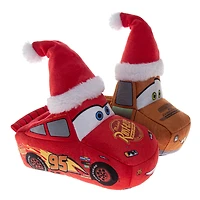 Disney Cars Christmas Slippers Boys' Lightning McQueen Mater Cozy Warm Holiday Theme Soft Plush (Toddler Sizes 5-10/ Little Kid 11-1)