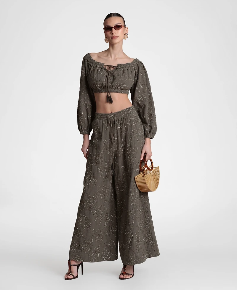 Avec Les Filles Women's Extreme Wide-Leg Palazzo Pants