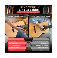 Pyle 41" Full-Size Acoustic Guitar Kit, Cutaway Body with Digital Tuner and Accessory Kit