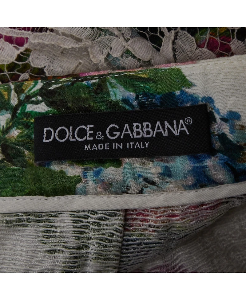 Pre-Owned Dolce & Gabbana Women's Pre-Owned Dolce and Gabbana Floral Jacquard Lace-Trimmed Skirt