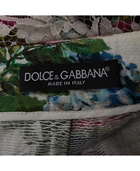 Pre-Owned Dolce & Gabbana Women's Pre-Owned Dolce and Gabbana Floral Jacquard Lace-Trimmed Skirt