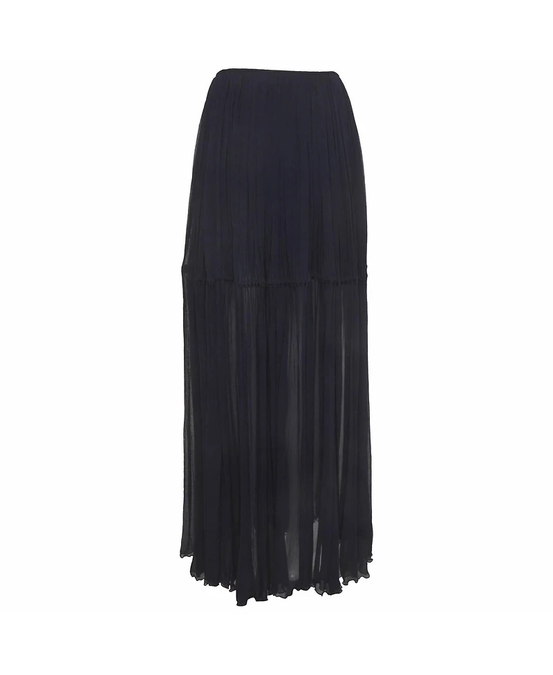 Pre-Owned Chloe Women's Crinkle Chiffon Tiered Maxi Skirt