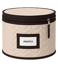 Florida Brands Quilted Microfiber China Organizer Box with Dividers - Protects & Organizes Up to 12 Pieces