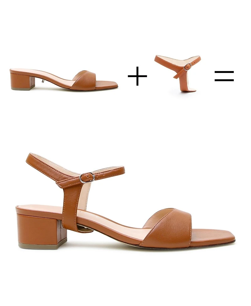 Alterre Women's Cognac Jackie Customizable Square Sandal