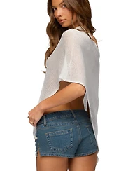 Edikted Women's Azalia Asymmetric Knit Poncho