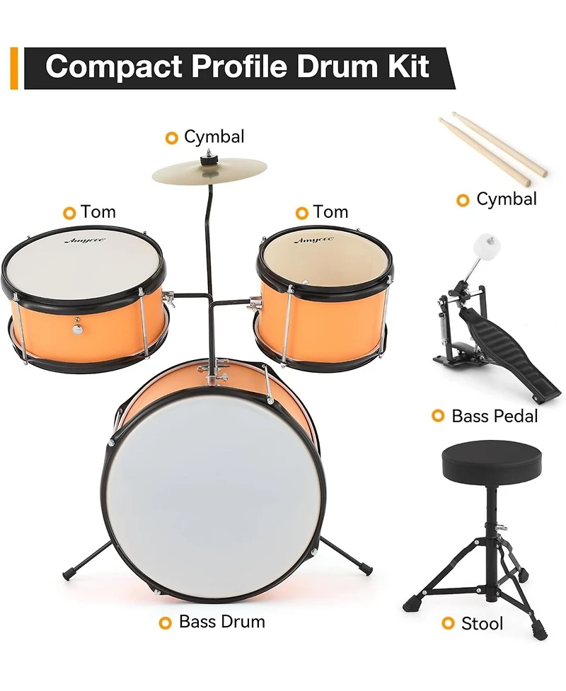 gaomon 3-Piece Kids Acoustic Drum Set