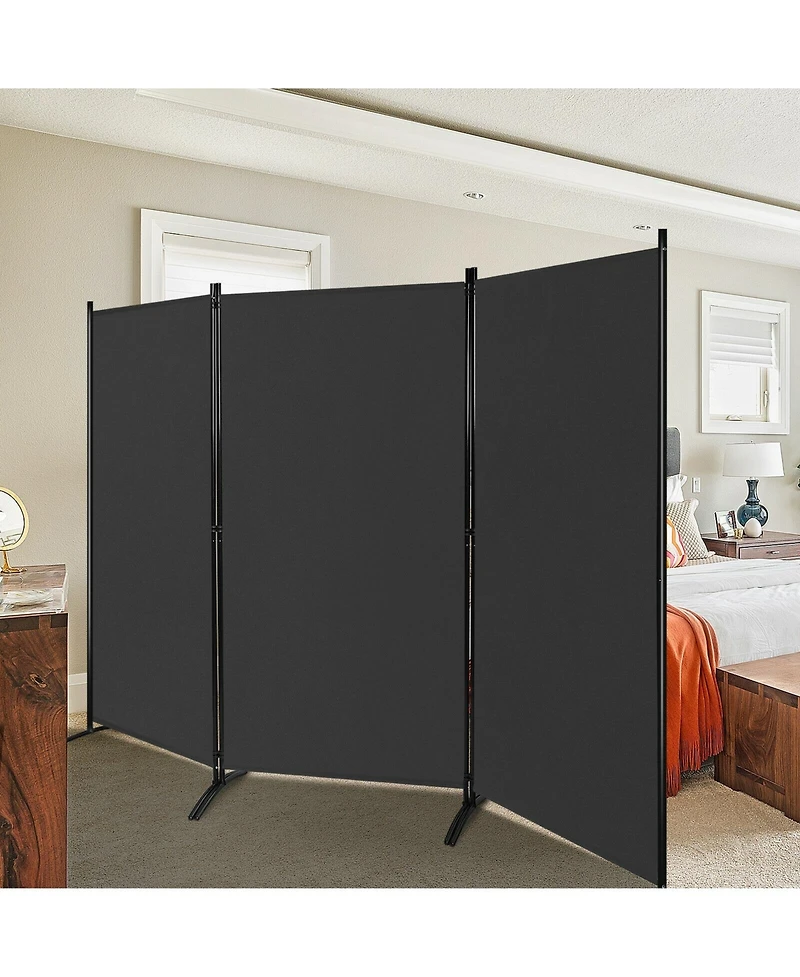 sumyeg 6-Foot 3-Panel Folding Room Divider with Durable Hinges and Steel Base