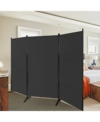 sumyeg 6-Foot 3-Panel Folding Room Divider with Durable Hinges and Steel Base