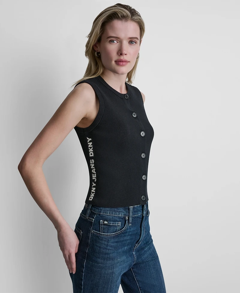Dkny Jeans Women's Sleeveless Crewneck Sweater
