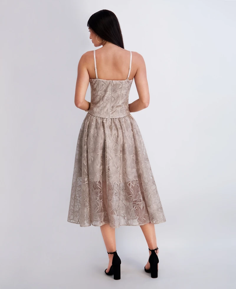 Siena Women's Embroidered Mesh Midi Dress