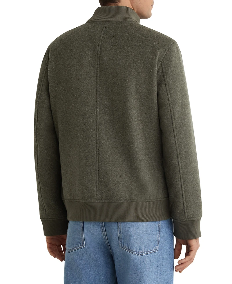 Reiss Men's Hadley Wool-Blend Funnel-Neck Bomber Jacket