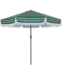 gaomon Patio Outdoor Table Umbrella with Retro Fringe with Crank Handle for Backyard, Pool, Camping