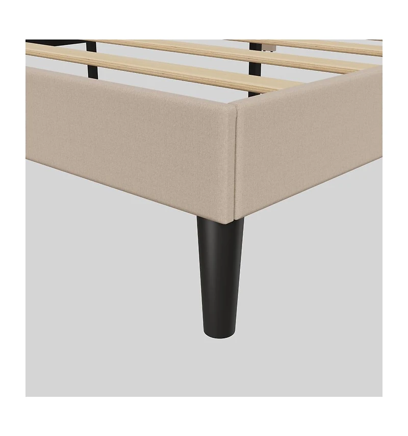 gaomon Upholstered Platform Bed, 6-Grid Linen Headboard