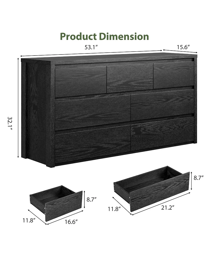 homfan Modern 7 Drawer Dresser for Bedroom