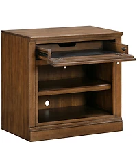 Amren 129" Wood 2 Door Console And Hutches WithFireplace Insert