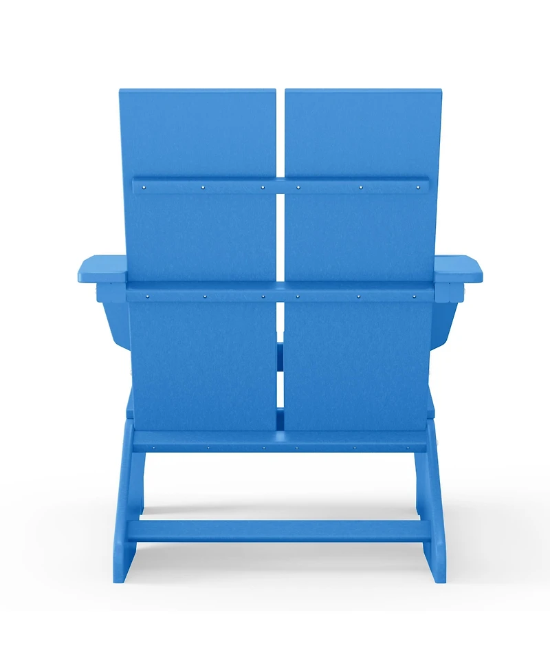 Outdoor Hdpe Modern Adirondack Chair with Cup Holder (Set of