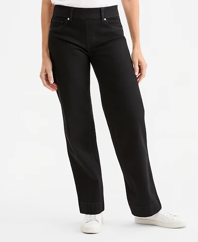 Style & Co Petite Pull-On Shaping High-Rise Wide-Leg Jeans, Macy's Exclusive