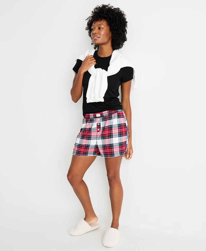 State of Day Women's Flannel Boxer Shorts, Macy's Exclusive