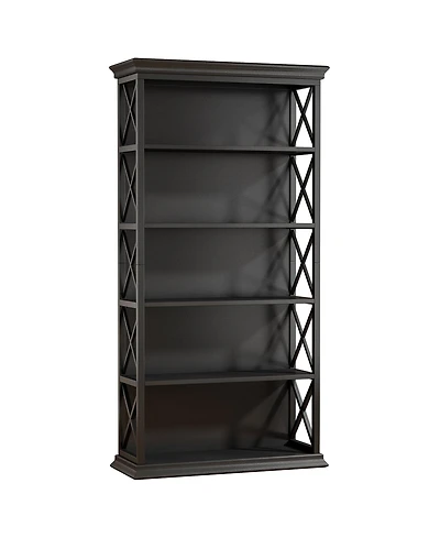 Slickblue Industrial Bookshelf Metal and Wooden Display Shelf