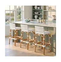 Butler Specialty Serienna 30 inch. Seat Height Rectangular Rattan Low Back Bar Stool