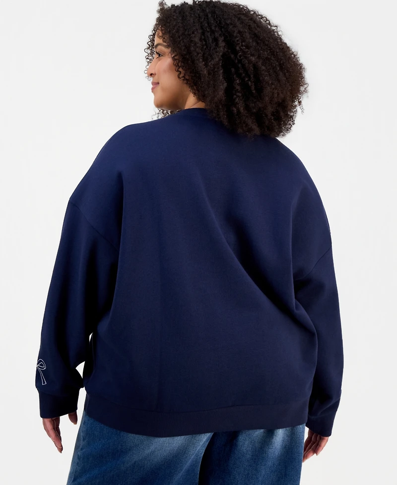 Rebel Veil Trendy Plus Size Fleece Crewneck Sweatshirt