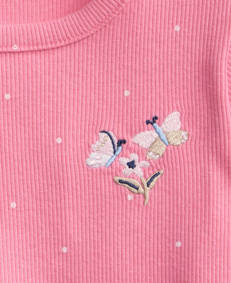 First Impressions Baby Girls' Mix & Match Short-Sleeve Butterfly Ribbed T-Shirt, Macy's Exclusive