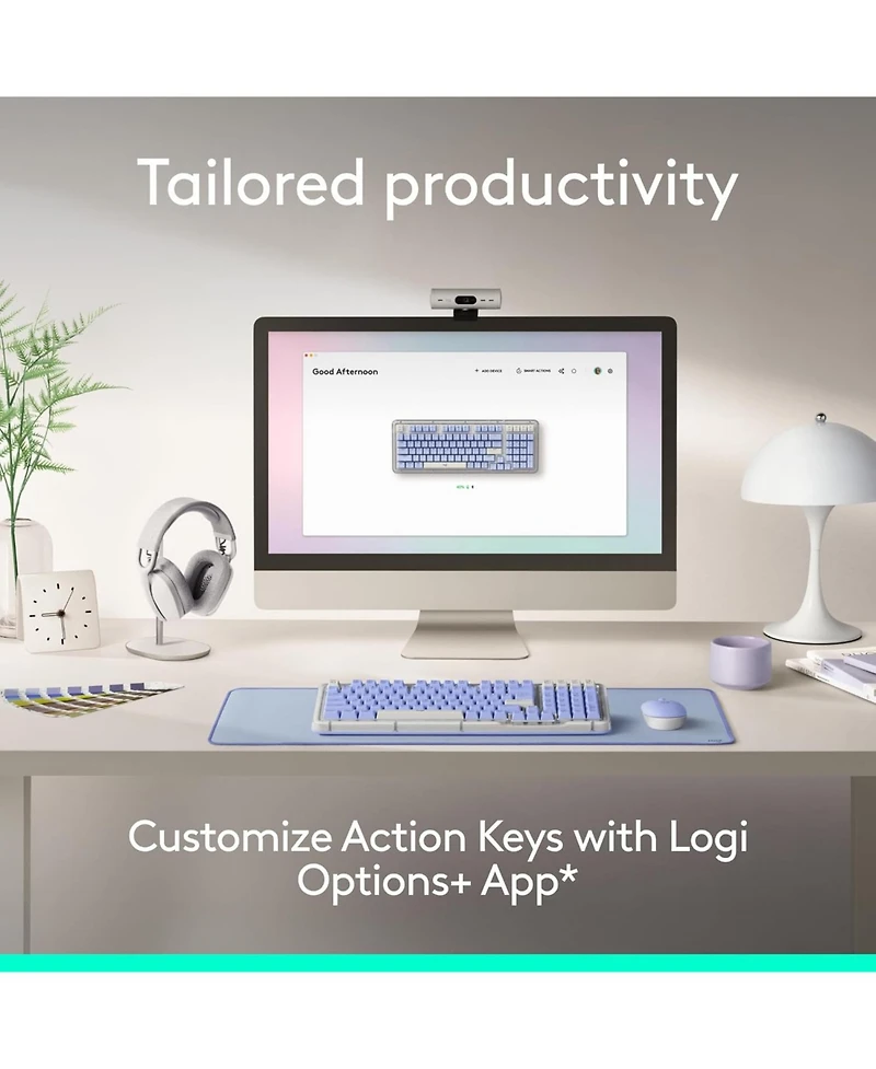Logitech Alto Keys K98M Wireless Mechanical Keyboard w/ Backlit Keys, Bluetooth, Usb-c Charging, for Pc/Mac, Lilac