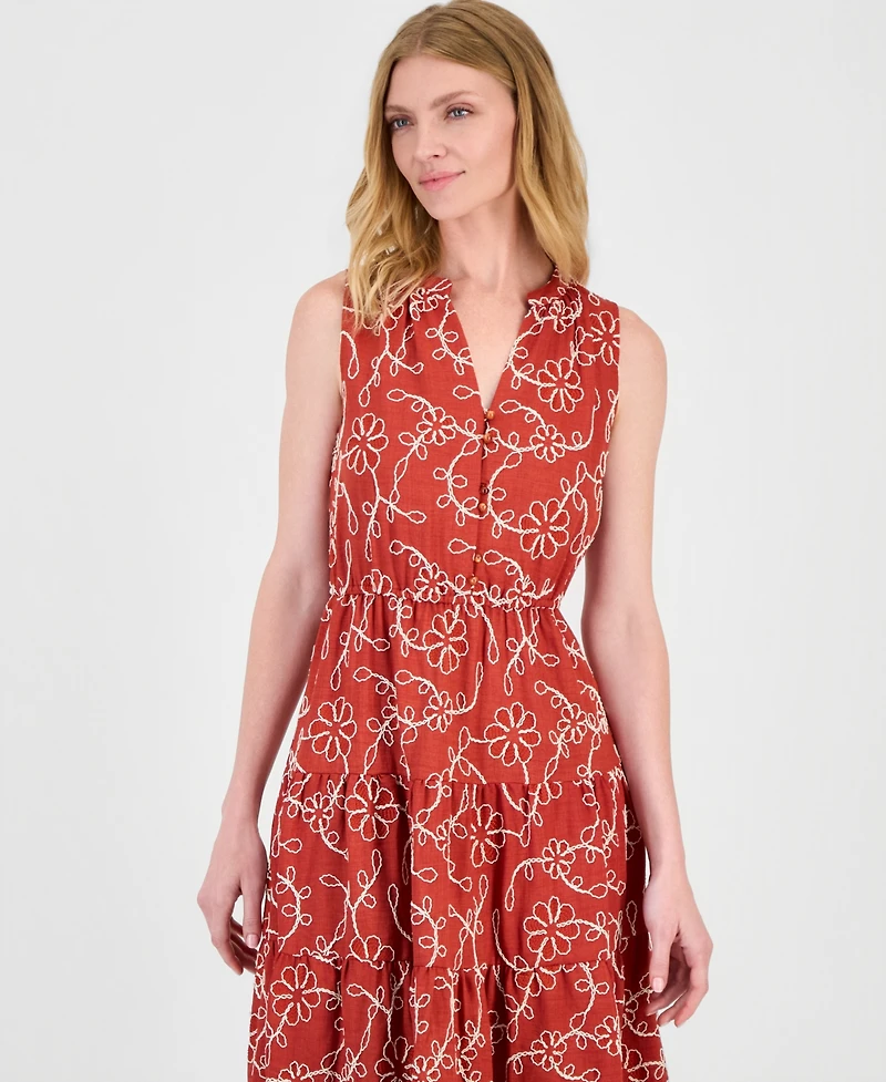 T Tahari Women's Sleeveless Printed Fit & Flare Dress
