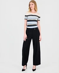 T Tahari Women's Extended Tab Wide Leg Pants