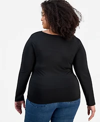 Full Circle Trends Trendy Plus Cowlneck Jersey Top