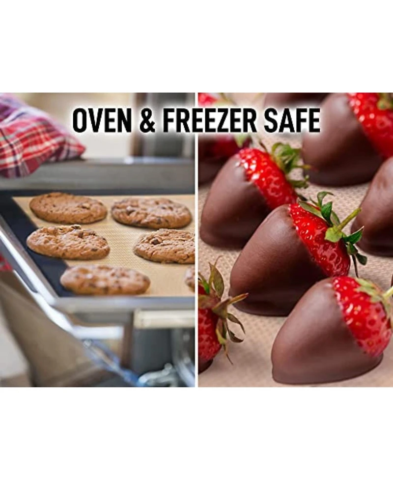 (2 Pack) Silicone Baking Mat Sheet Set - Reusable Nonstick