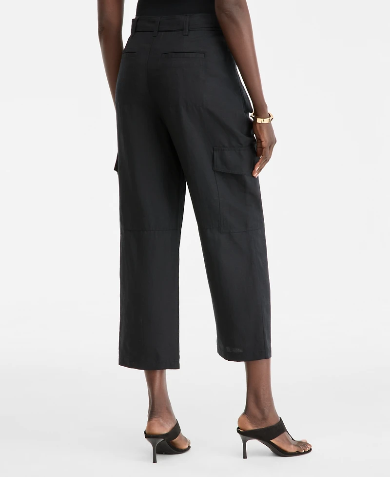 I.n.c. International Concepts Women's Cropped Belted Cargo Pants, Macy's Exclusive