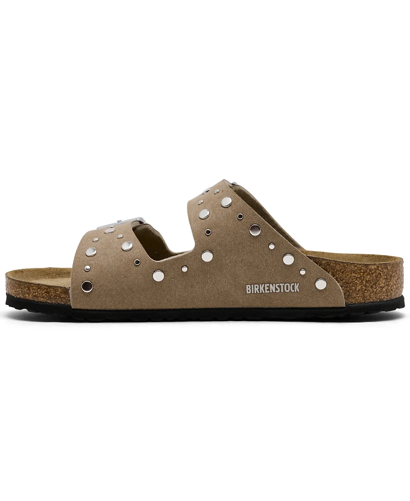 Birkenstock Little Girls' Arizona Rivets Suede Leather Sandals from Finish Line