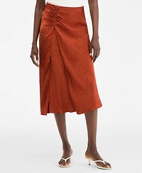 I.n.c. International Concepts Women's Satin Ruched Midi Skirt, Macy's Exclusive